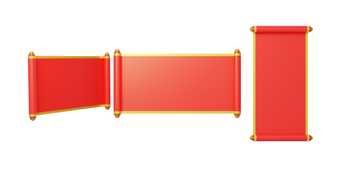 New Year Festival couplet Scroll Banner Couplet 3D - Powered by Adobe