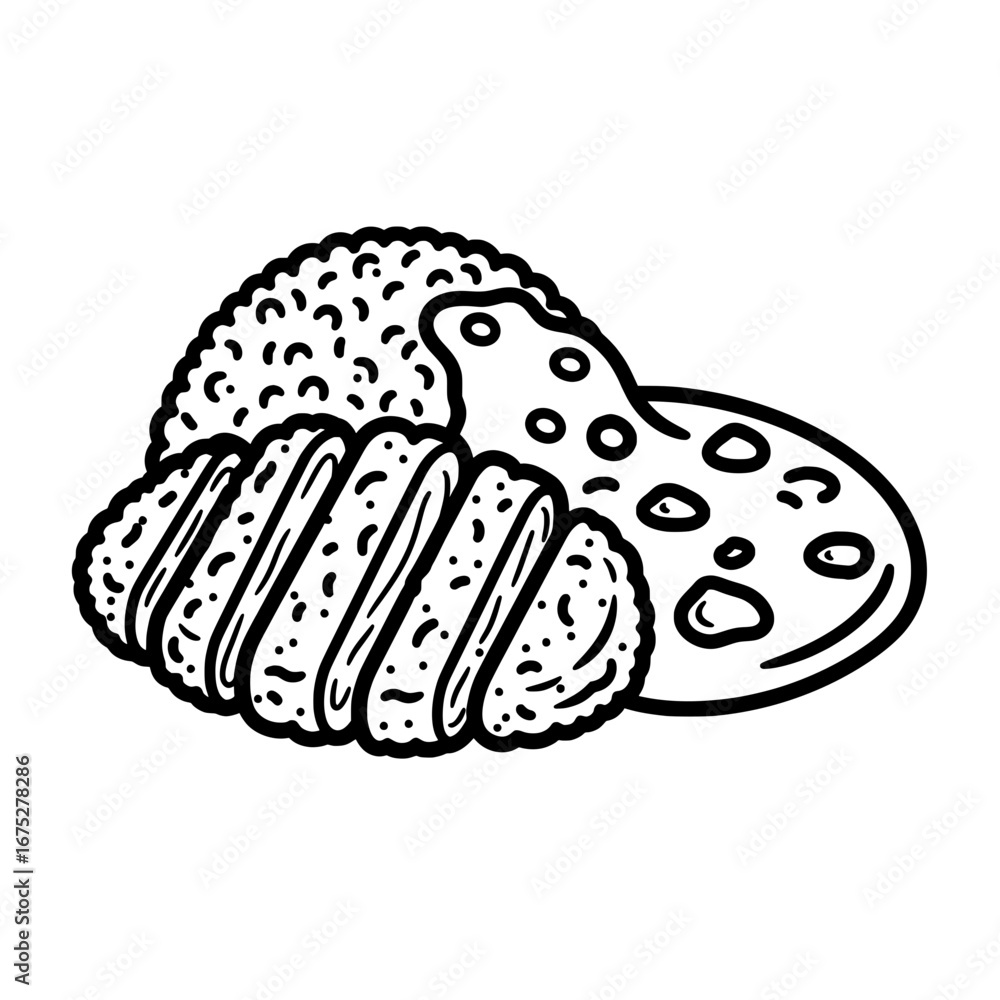 Poster assorted cookies with transparent background