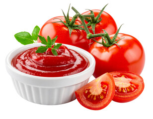   Tomato with glass of fresh juice.