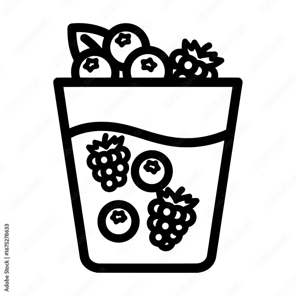 Poster Blackberry and raspberry cluster with transparent background