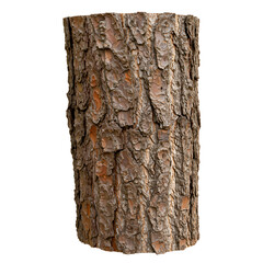 Naklejka premium Tree bark texture fragment isolated on white