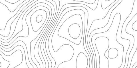 Abstract luxury topographic contour lines in black on white background, wavy map pattern with grid design, modern geography vector illustration