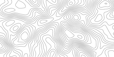 Minimal topography contour map design on clean white background, black wavy curve lines, elegant luxury geography grid pattern illustration