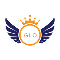 GLQ Winged Crown Company logo. GLQ Luxury Royal Company logo design for entrepreneur and business. GLQ Brand Identity best icon.
