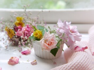 pink flowers in vase