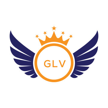 GLV Winged Crown Company logo. GLV Luxury Royal Company logo design for entrepreneur and business. GLV Brand Identity best icon.
