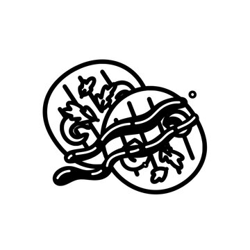 black grilled food with sauce clip art preview
