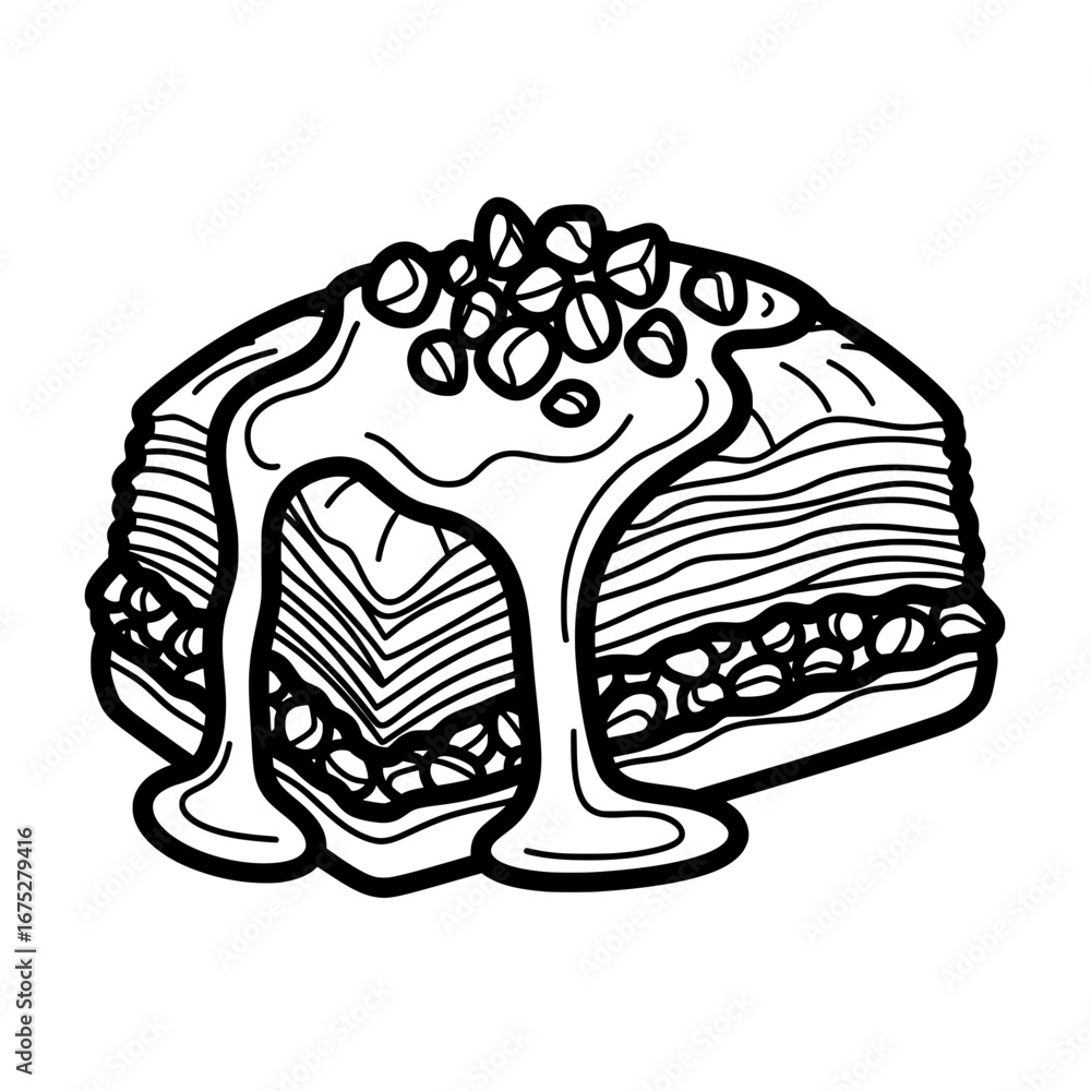 Poster cake with icing and toppings with transparent background
