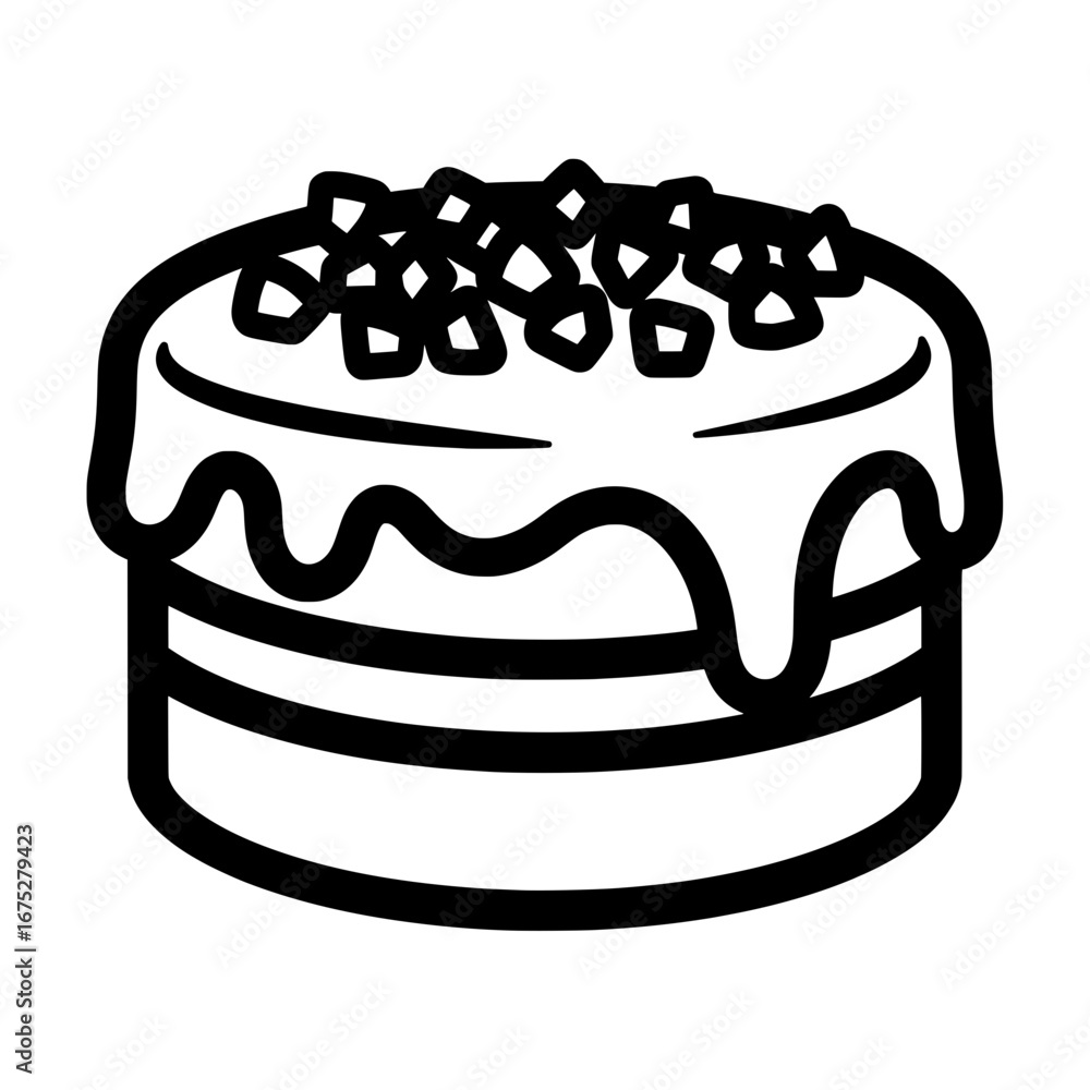 Poster cake with chocolate and toppings with transparent background