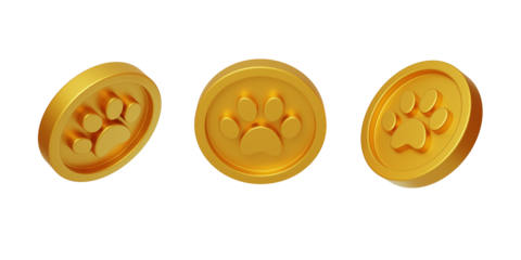 Game Reward Coin Dog Coin Dog Claw Game Coin 3D