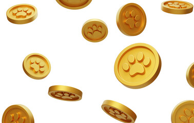 Game Reward Coin Dog Coin Dog Claw Game Coin 3D