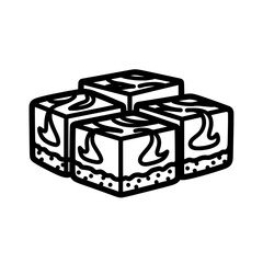 Chocolate fudge with transparent background