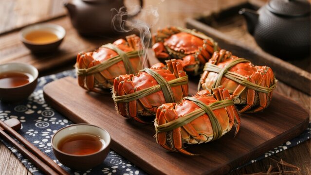 Steamed crabs with tea
