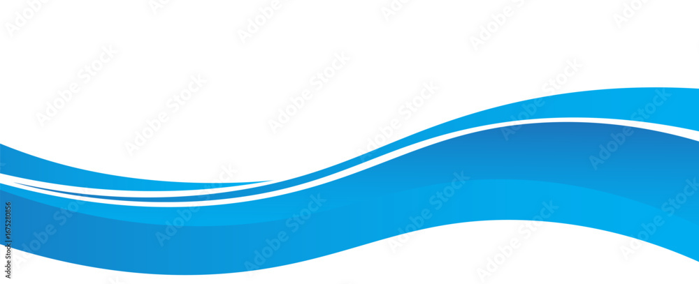 Fototapete vector blue line background curve element with white space for text and message design, overlapping 