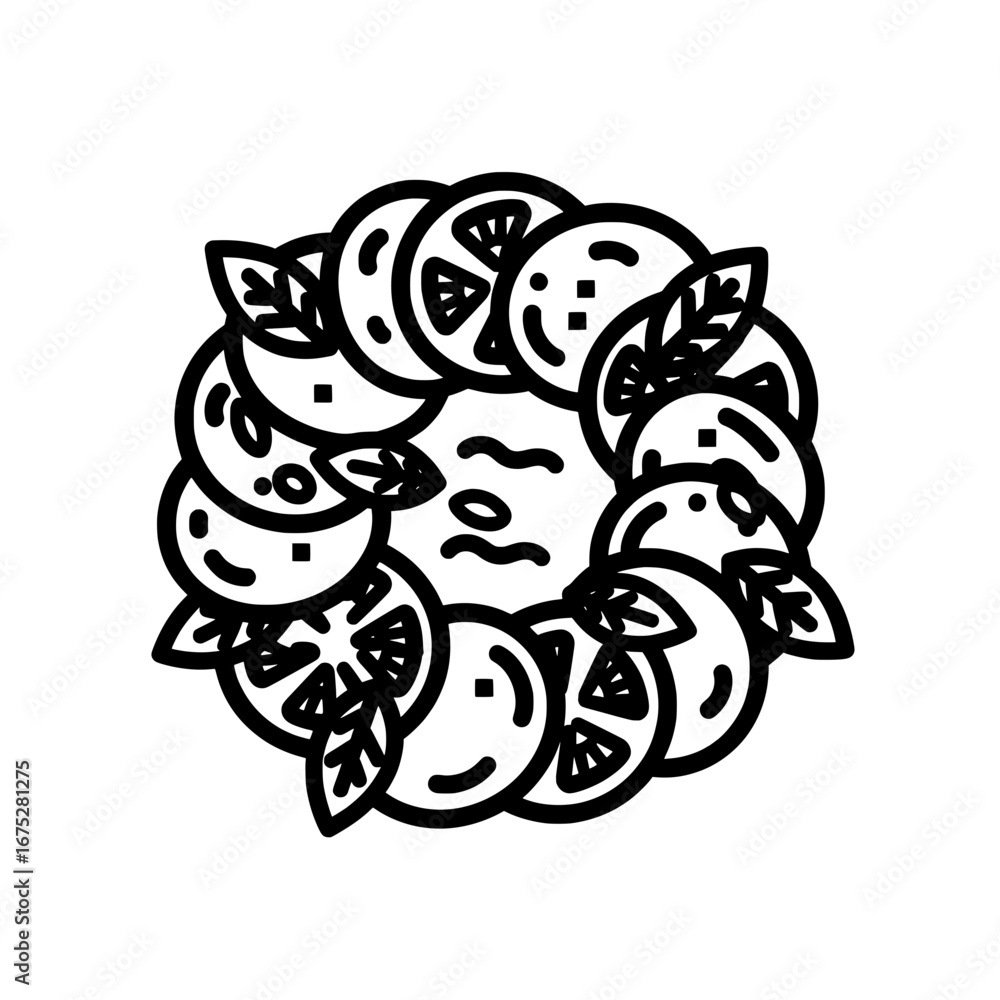 Poster lemon slices with leaves pattern on transparent background