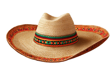 Vibrant Mexican sombrero hat with intricate design isolated on a clean white background capturing the essence of traditional culture and celebration
