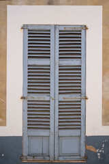 Painted blue shutters in Mallorca