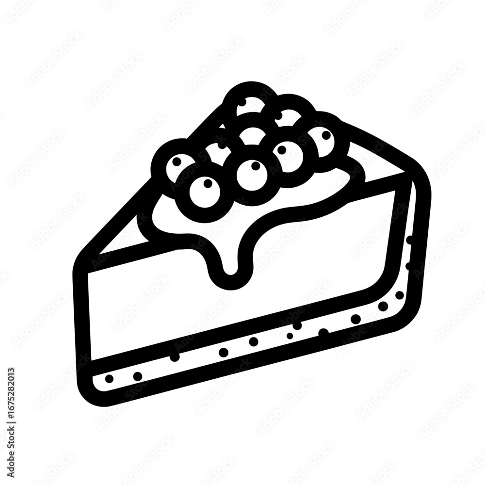 Aufkleber pie with berries on a cake slice with transparent background