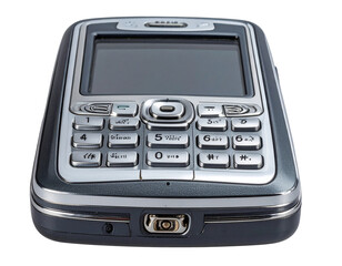 Vintage Flip Phone Icon, Front View, Closed, isolated 
