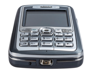 Vintage Flip Phone Icon, Front View, Closed, isolated 