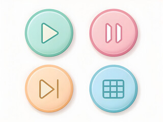 Play pause stop skip media icons image