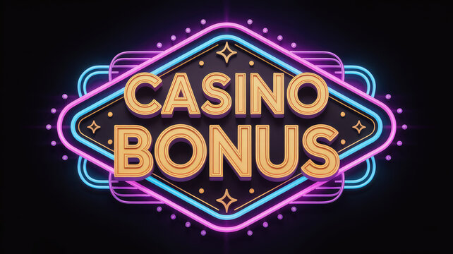 Grab a stunning casino bonus now and win big money with vibrant neon lights and glittering stars - Powered by Adobe