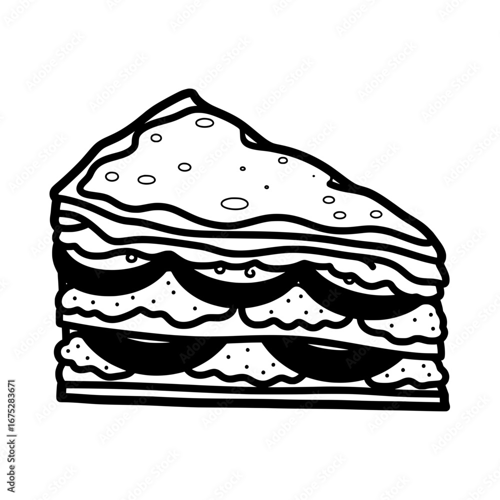 Poster slices of layered cake with transparent background