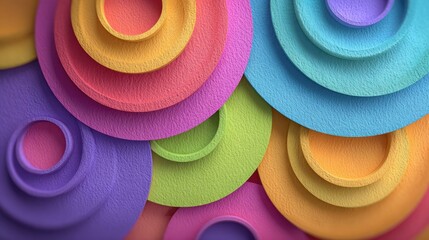 Abstract layered circles in vibrant colors