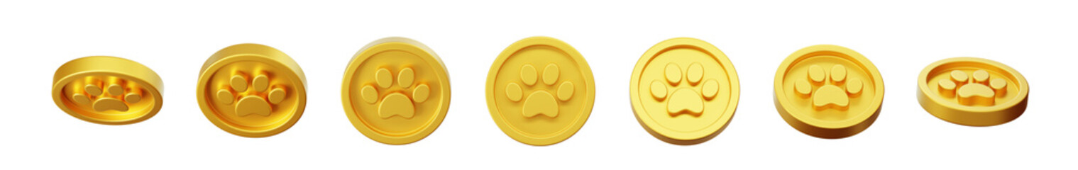 Game Reward Coin Dog Coin Dog Claw Game Coin 3D