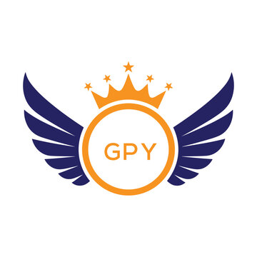 GPY Winged Crown Company logo. GPY Luxury Royal Company logo design for entrepreneur and business. GPY Brand Identity best icon.
