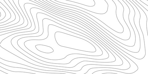Modern abstract topography seamless contour pattern with curved lines, black and white mountain relief, geographic mapping texture, elevation terrain illustration. © MRIDUL