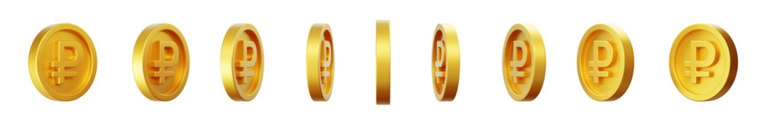 Financial Russian ruble Coin Recitation coin 3D