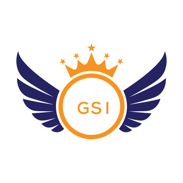 GSI Winged Crown Company logo. GSI Luxury Royal Company logo design for entrepreneur and business. GSI Brand Identity best icon.
