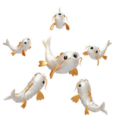 New Year and Spring Festival Traditional Lucky Goldfish Koi 3D