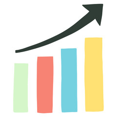 business graph with arrow