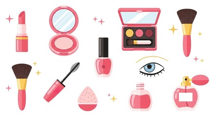 Pink makeup collection
