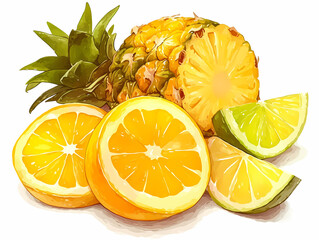 パイナップルとオレンジ