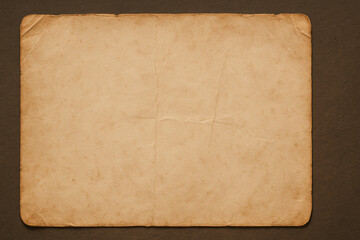 A high-resolution vintage paper texture with subtle creases, rounded edges, and an aged brown tone. Ideal for antique or retro-themed designs.