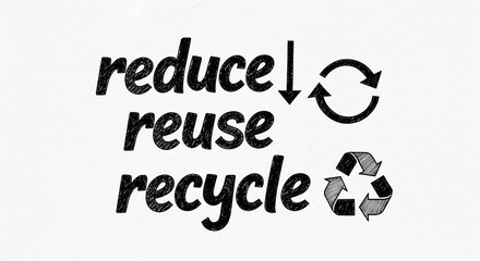 Reduce reuse recycle words environmental message