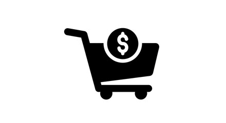 Shopping cart icon with dollar sign