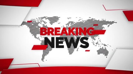 Breaking News Template with World Map Background for Broadcasters