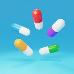 Medical and pharmaceutical patient medication capsule drug 3D