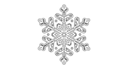 Decorative snowflake with transparent background