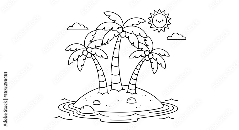 Poster palm trees with transparent background