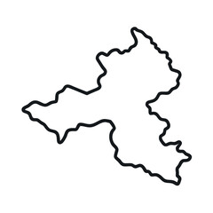 Minimalist line art map of azerbaijan with thin black outline