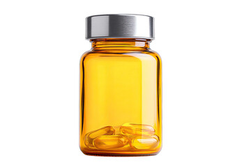 Vitamin supplement bottle, isolated on white background