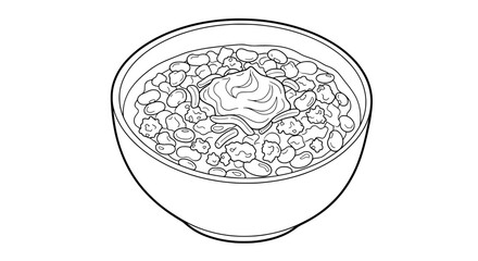 Bowl of cereal with transparent background