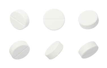 Medical and pharmaceutical patients use tablets, medicines, pills 3D