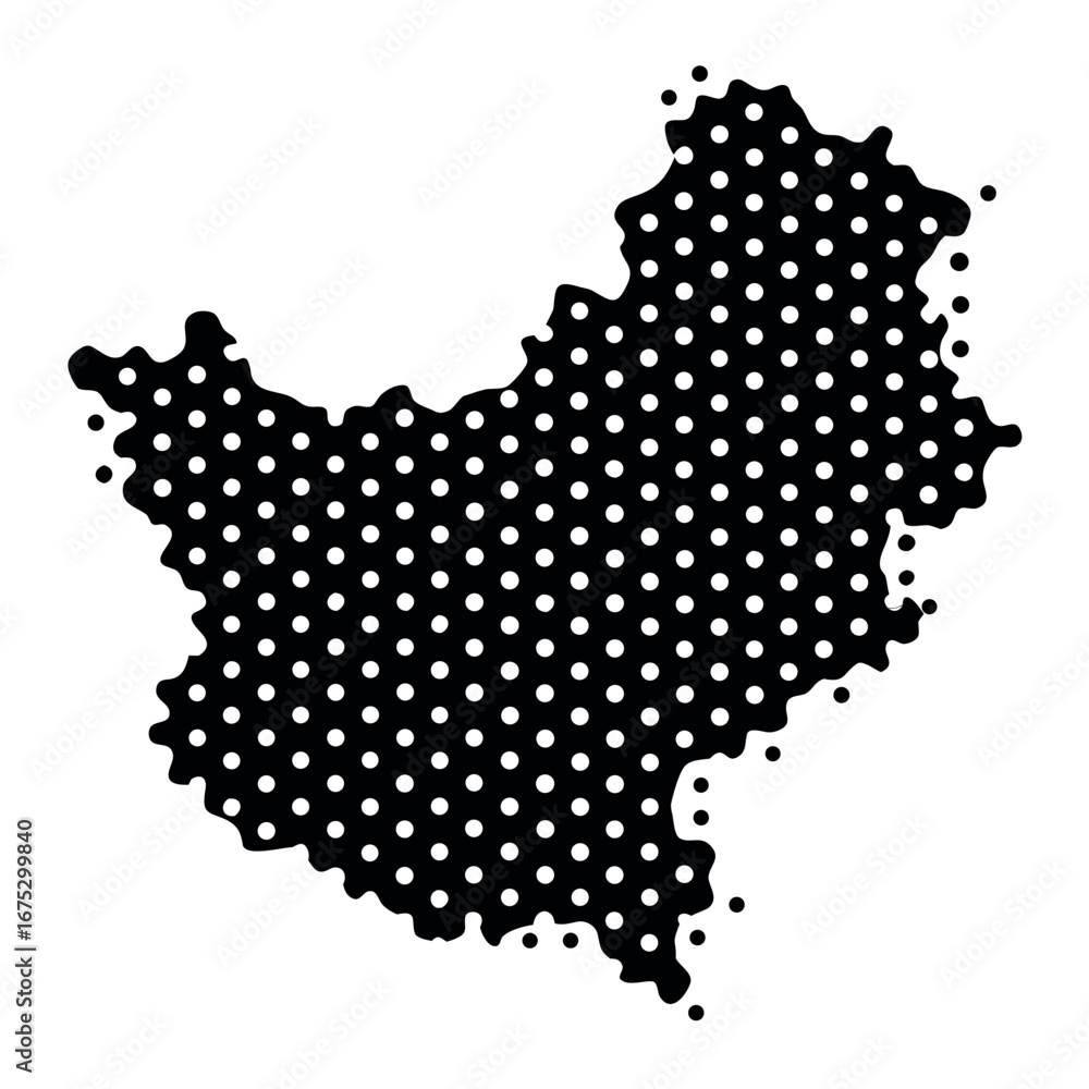 Poster Abstract dotted map of iran with geometric patterns