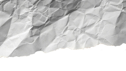 Fototapeta premium Realistic wrinkled paper texture. Torn ripped paper edge isolated on transparent background. Crumpled white paper PNG mockup template.